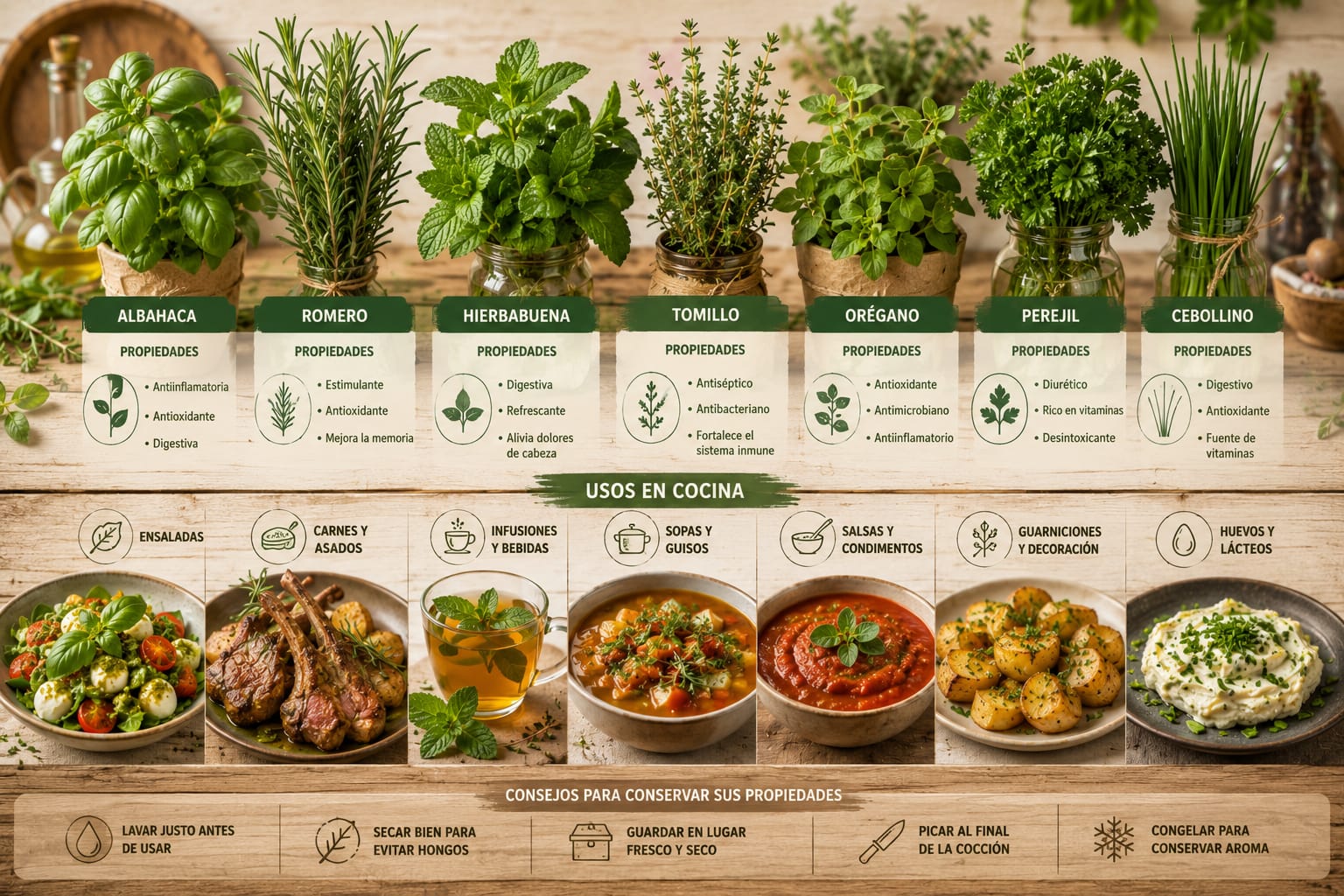 Hierbas aromáticas ecológicas: propiedades y usos en cocina